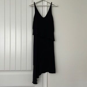 Tibi Black Silk Pleated Dress 0